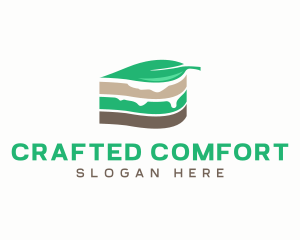 Vegan Cake Slice  logo design