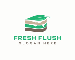 Vegan Cake Slice  logo design