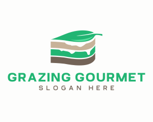 Vegan Cake Slice  logo design