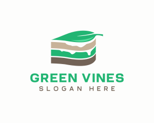 Vegan Cake Slice  logo design