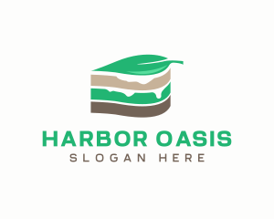 Vegan Cake Slice  logo design