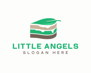 Vegan Cake Slice  logo design