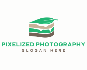 Vegan Cake Slice  logo design