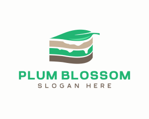 Vegan Cake Slice  logo design