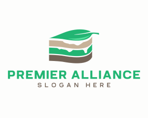 Vegan Cake Slice  logo design