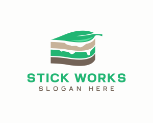 Vegan Cake Slice  logo design