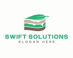 Vegan Cake Slice  logo design