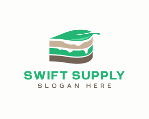 Vegan Cake Slice  logo design