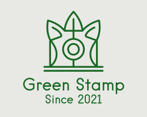 Green Polaroid Leaf  logo design