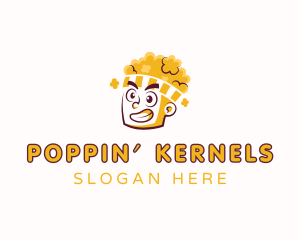 Popcorn Head Boy  logo design