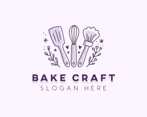 Floral Baking Whisk logo design