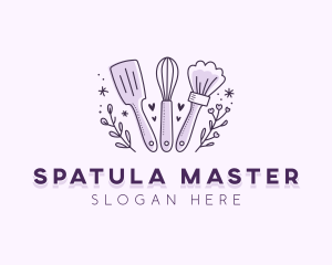 Floral Baking Whisk logo design