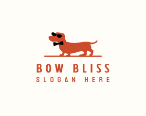 Sunglasses Bow Tie Pet Dog  logo design