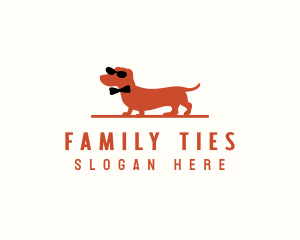 Sunglasses Bow Tie Pet Dog  logo design