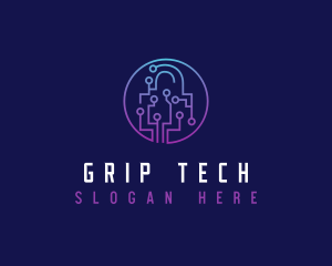 Digital Tech Padlock logo design