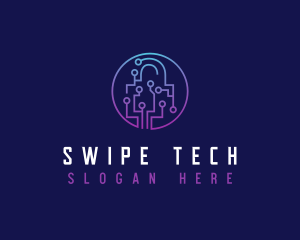 Digital Tech Padlock logo design