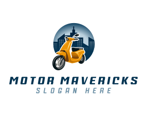 Scooter Motorcycle Transportation logo design