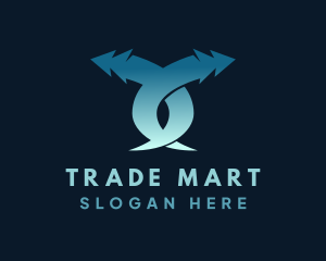 Logistics Trade Arrow logo design