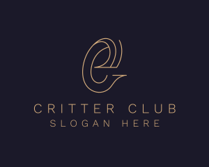 Minimalist Gold Letter C logo design