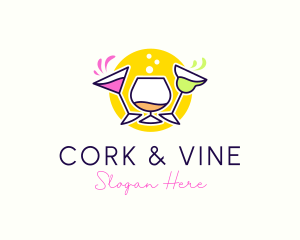 Cocktail Beverage Party logo design