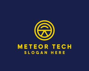 Yellow Tech Badge  logo design