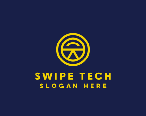 Yellow Tech Badge  logo design