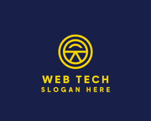 Yellow Tech Badge  logo design