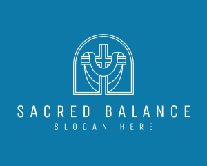 Church Altar Crucifix logo design