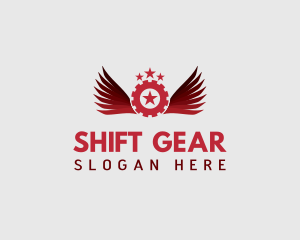 Gear Star Wing Mechanic logo design