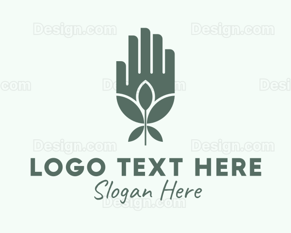 Natural Plant Hand Logo