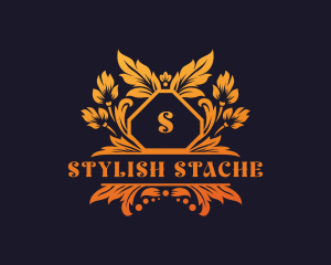 Stylish Leaves Wedding logo design