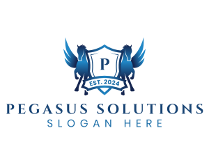 Pegasus Stallion Shield logo design