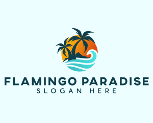 Beach Wave Tropical logo design