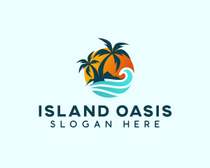 Beach Wave Tropical logo design