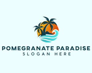 Beach Wave Tropical logo design