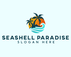 Beach Wave Tropical logo design