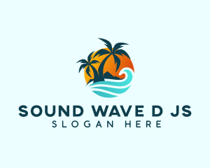 Beach Wave Tropical logo design