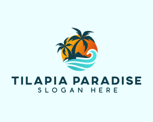 Beach Wave Tropical logo design