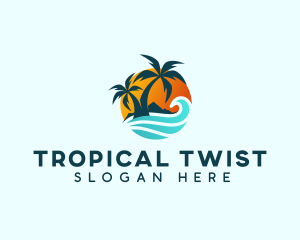 Beach Wave Tropical logo design