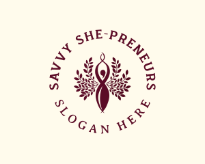 Lady Meditation Tree logo design