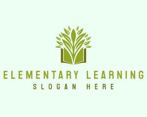 Learning Book Leaf logo design