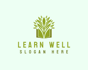 Learning Book Leaf logo design