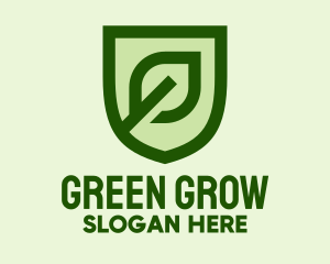 Plant Emblem Shield logo design