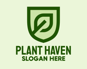 Plant Emblem Shield logo design