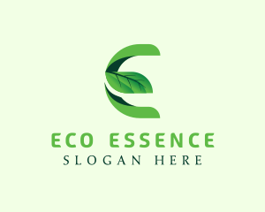 Nature Leaf Letter E logo design