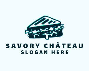 Glitch Sandwich Snack logo design