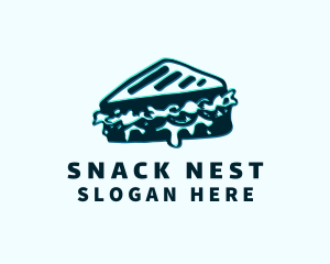 Glitch Sandwich Snack logo design