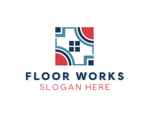 Home Flooring Pattern logo design