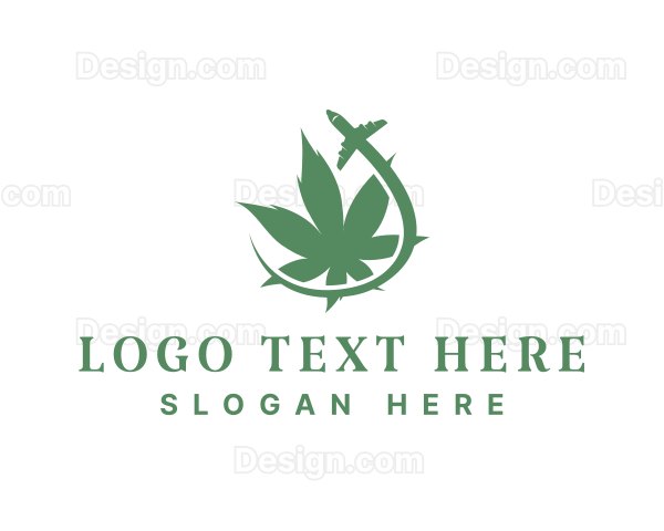Plane Cannabis Plant Logo