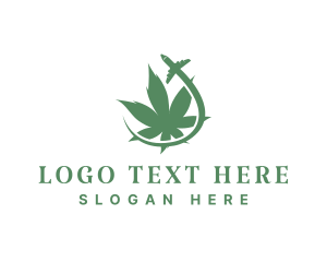 Plane Cannabis Plant logo